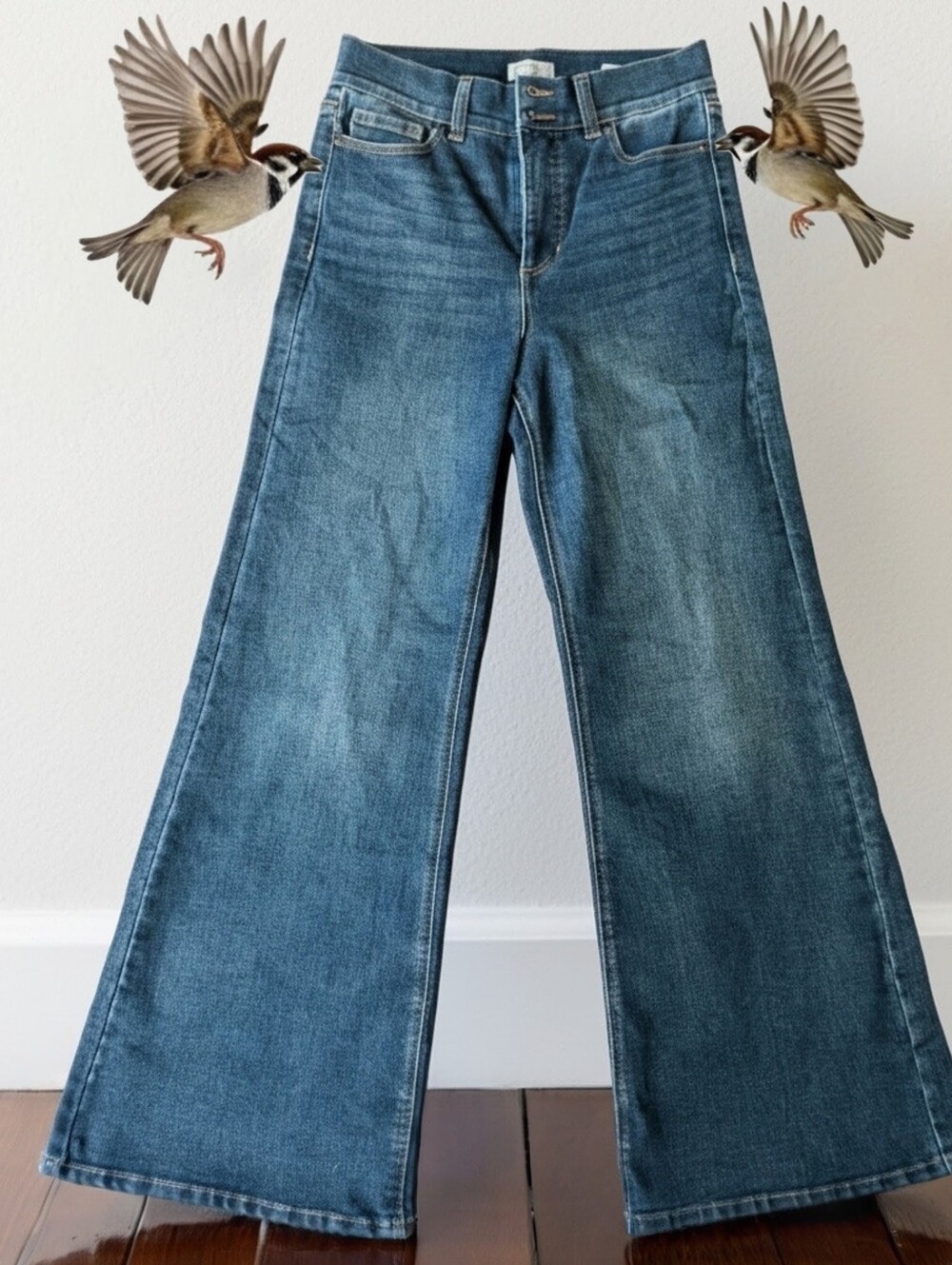 NWOT Sofia Jeans by Sofia Vergara Margot Wide Leg High-Rise Jeans Dark Wash Sz 6
